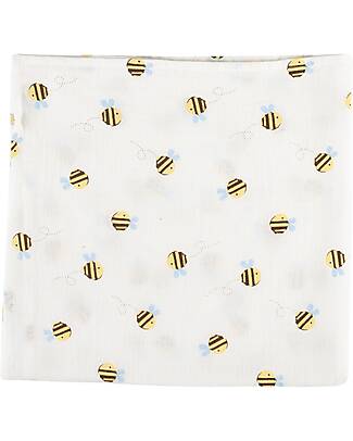 Frugi Marvelous Double Face Swaddle Blanket - Buzzy Bee - 100% Cotton Muslin Muslin Swaddle