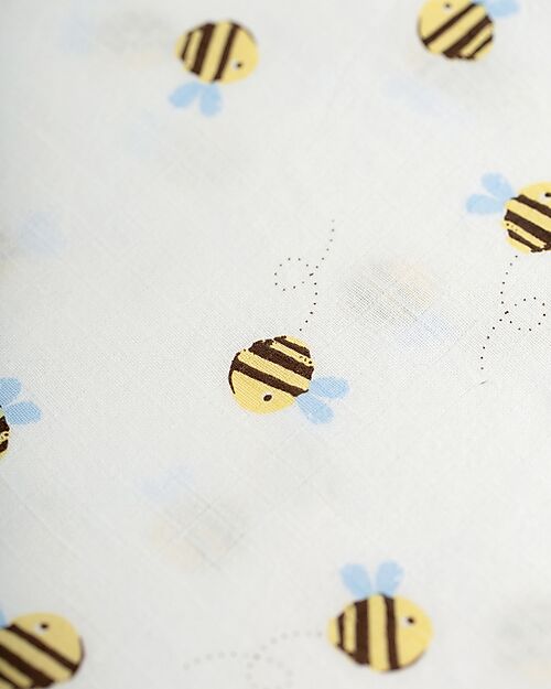Frugi Marvelous Double Face Swaddle Blanket - Buzzy Bee - 100% Cotton Muslin Muslin Swaddle