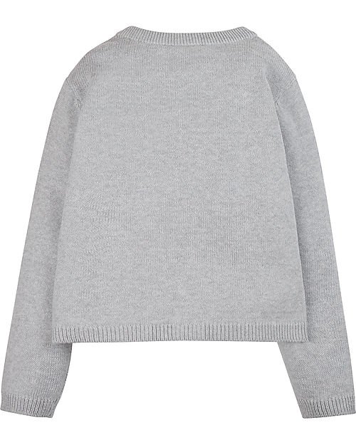 Frugi Millie Embroidered Cardigan - Grey/Flowers - 100% GOTS Organic Cotton Cardigans