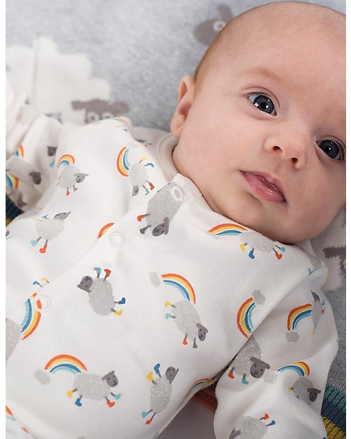 Frugi My First Babygrow, Little lambs - 100% organic cotton Babygrows