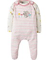 Frugi My first Outfit, BabyGrow & Bodysuit, Pink Marl Stripe/Mouse - 100% organic cotton Babygrows