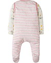 Frugi My first Outfit, BabyGrow & Bodysuit, Pink Marl Stripe/Mouse - 100% organic cotton Babygrows