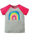 Frugi Nancy Raglan T-Shirt - Grey Marl/Rainbow - 100% organic cotton Long Sleeves Tops