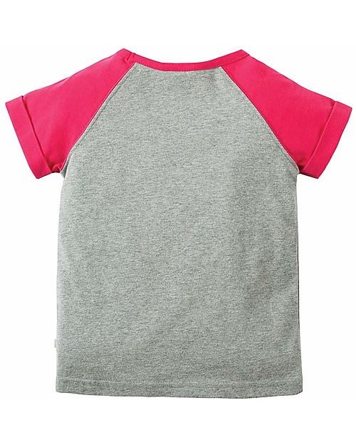 Frugi Nancy Raglan T-Shirt - Grey Marl/Rainbow - 100% organic cotton Long Sleeves Tops