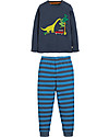 Frugi Navigator Long John PJs, Space Blue/Dino - Organic cotton Pyjamas