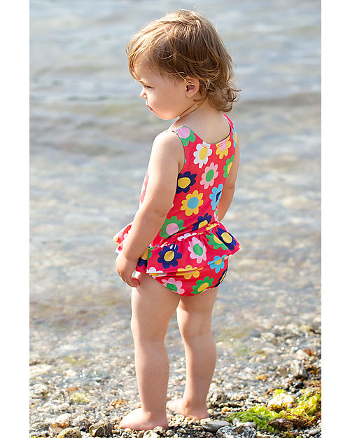 Frugi Newlyn Nappy Swimsuit - Watermelon Flower Power - Eco-Friendly Swimsuits