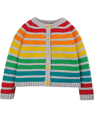 Frugi Nico Knitted Cardigan - Multi Rainbow - 100% GOTS Organic Cotton Cardigans