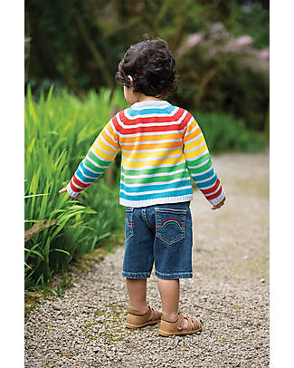 Frugi Nico Knitted Cardigan - Multi Rainbow - 100% GOTS Organic Cotton Cardigans