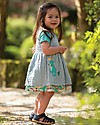Frugi Nora Reversible Dress - Seersucker Stripe/Dino (from 4 to 6 years) Dresses_