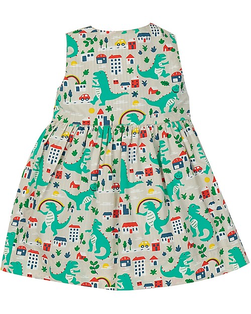 Frugi Nora Reversible Dress - Seersucker Stripe/Dino (from 4 to 6 years) Dresses_