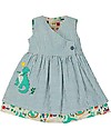 Frugi Nora Reversible Dress - Seersucker Stripe/Dino (from 4 to 6 years) Dresses_