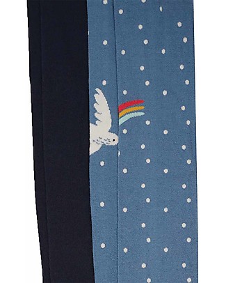 Frugi Norah Tights pack of 2 - Abisko Sky/Ptarmigan - Organic Cotton Tights