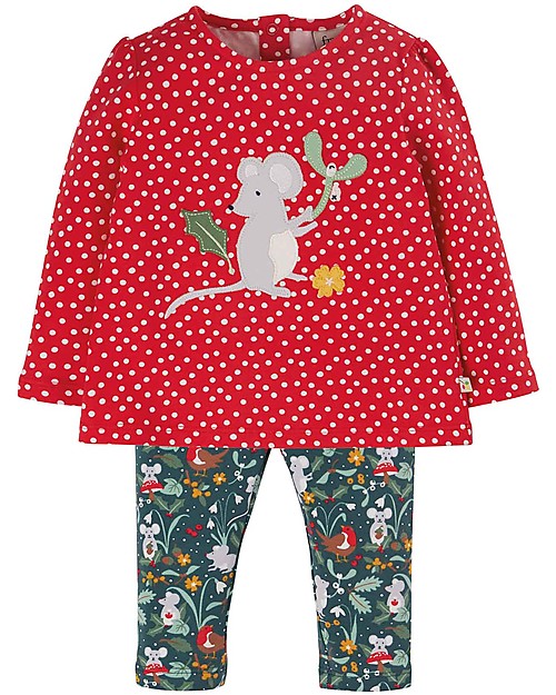 Frugi Ola Outfit - Mouse/Fir Tree Friends Sets And Co-Ords