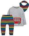 Frugi On The Road Outfit, Grey Marl/Bus - Organic cotton T-shirts