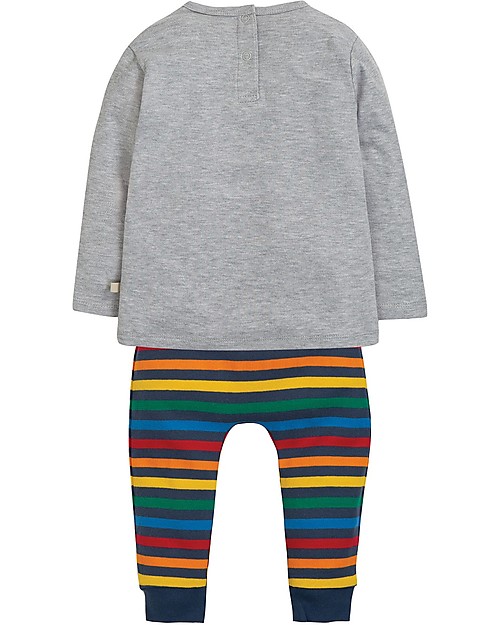 Frugi On The Road Outfit, Grey Marl/Bus - Organic cotton T-shirts