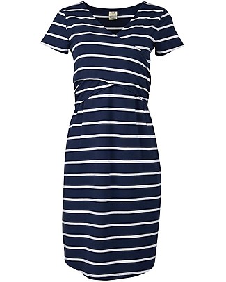 Frugi Ona Maternity & Nursing Wrap Dress - Indigo Breton - Grown Ups - Continuativo Dresses_