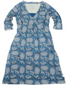 Frugi Organic Cotton Parsley Print Nursing Dress - Blue with White Floral Print Dresses_