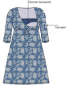 Frugi Organic Cotton Parsley Print Nursing Dress - Blue with White Floral Print Dresses_
