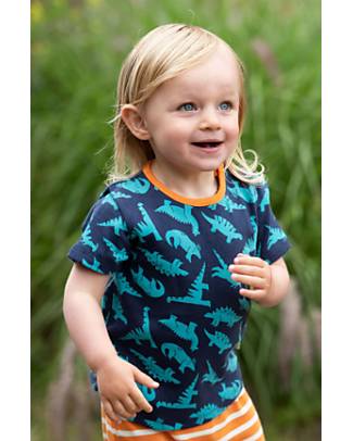 Frugi Orwin Outfit - Indigo Dinos/Marigold Stripe - Organic Cotton Sets And Co-Ords