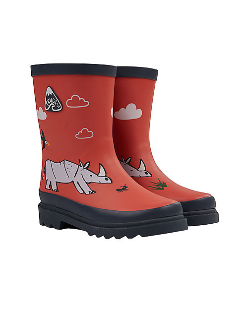 Frugi OUTLET - Explorer Wellington Boots - Rhino Friends - Showroom Sample Wellies