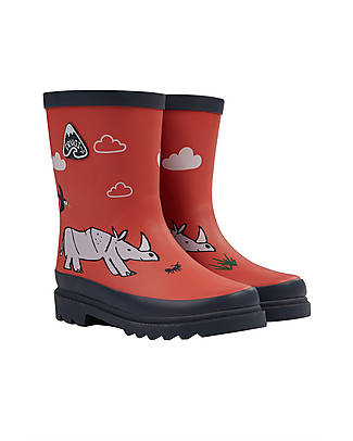 Frugi OUTLET - Explorer Wellington Boots - Rhino Friends - Showroom Sample Wellies