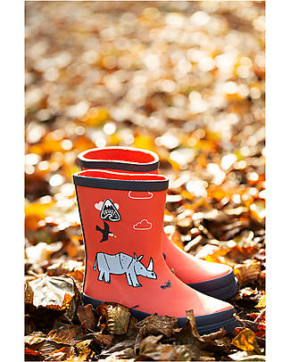 Frugi OUTLET - Explorer Wellington Boots - Rhino Friends - Showroom Sample Wellies