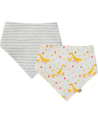 Frugi Pack of 2 Gurgle Bibs - Duck - 100% Organic Cotton Bandana Bibs