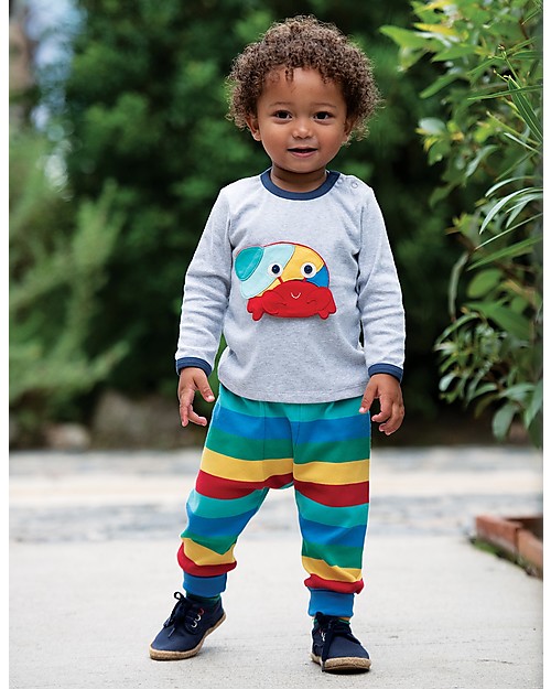 Frugi Parsnip Pants, Rainbow Stripe - 100% organic cotton Trousers
