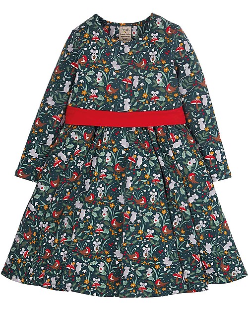 Frugi Party Skater Dress - Fir Tree Festive Friends Dresses_