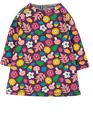 Frugi Peek a Boo Reversible Dress - Aubergine Lost Words - Organic Cotton Dresses