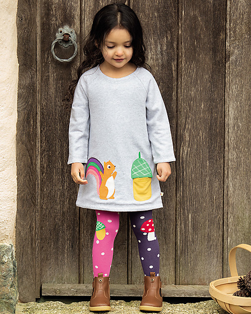 Frugi Peek a Boo Reversible Dress - Aubergine Lost Words - Organic Cotton Dresses_