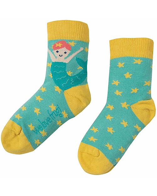 Frugi Perfect Pair Socks, St Agnes/Mermaid - Elasticated Organic Cotton Socks