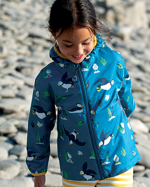 Frugi Pioneer Packaway Jacket - Puffin - Eco-friendly! Waterproof