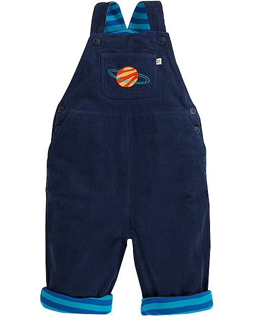 Frugi Play Days Dungarees - Indigo/Planet Dungarees