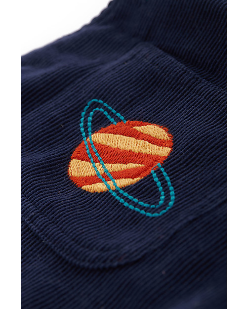 Frugi Play Days Dungarees - Indigo/Planet Dungarees