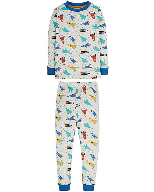 Frugi Pot Isaac Pyjamas - Racing Rockets - Organic Cotton Pyjamas