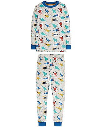 Frugi Pot Isaac Pyjamas - Racing Rockets - Organic Cotton Pyjamas