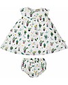 Frugi Pretty Polly Dress Set (dress + knickers), Greenhouse - Organic cotton Sets And Co-Ords