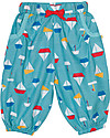 Frugi Pretty Pull Ups, Aqua with Sailboats - 100% Organic Cotton Trousers