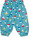 Frugi Pretty Pull Ups, Aqua with Sailboats - 100% Organic Cotton Trousers