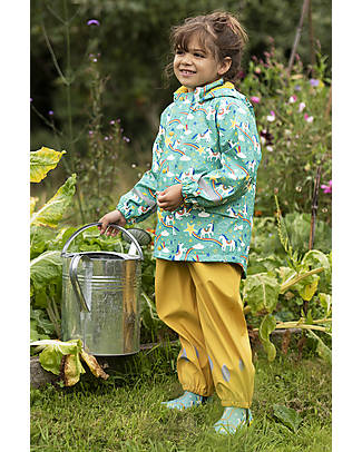 Frugi Puddle Buster Coat - Aqua Cosmic Unicorn - Welded Seams! Jackets