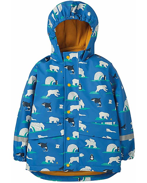 Frugi Puddle Buster Coat, Polar Play - Welded Seams, 100% Waterproof! Waterproof