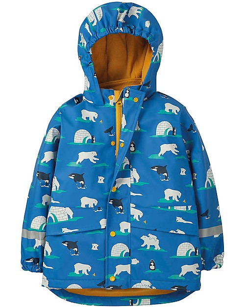 Frugi Puddle Buster Coat, Polar Play - Welded Seams, 100% Waterproof! Waterproof