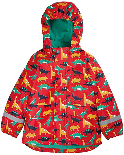 Frugi Puddle Buster Coat - Red Jurassic Coast - Welded Seams! Waterproof