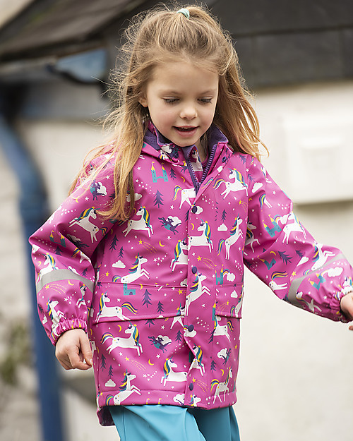 Frugi Puddle Buster Coat - Unicorn - Welded Seams! Waterproof