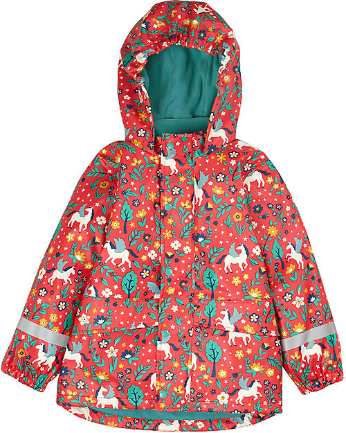 Frugi Puddle Buster Coat - Watermelon Pegasus Waterproof