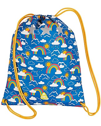 Frugi Puddle Buster Good to Bag - Rainbow Skies - Recycled Fabric Kindergarten Backpacks