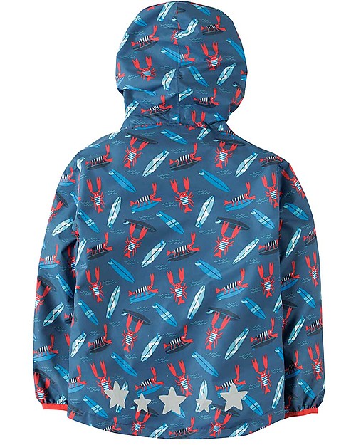 Frugi Puddle Buster Packaway Jacket, Hang Ten - 100% recycled! Waterproof