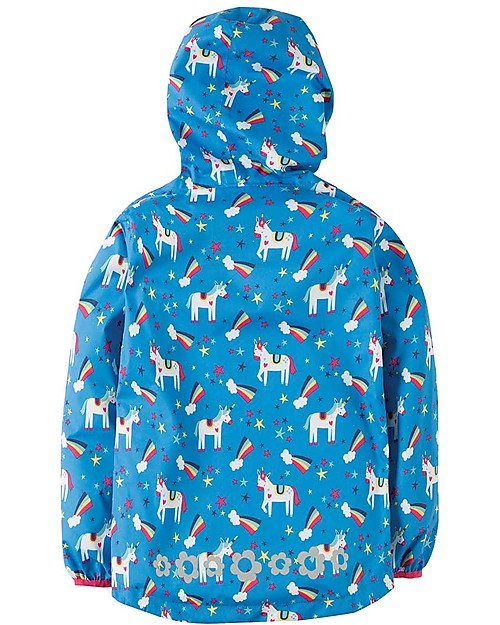 Frugi Puddle Buster Packaway Jacket, Magic Rainbow - 100% recycled! Waterproof