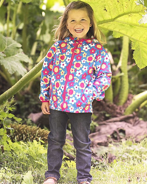Frugi Puddle Buster Packaway Waterproof Jacket, Flowers Waterproof